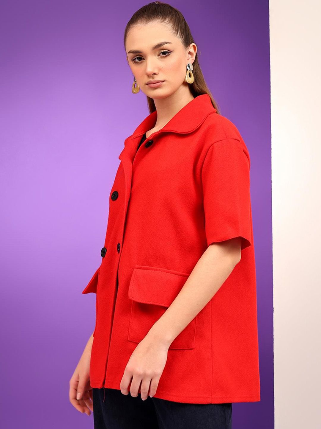 Kotty Women Notched Lapel Single-Breasted Overcoat