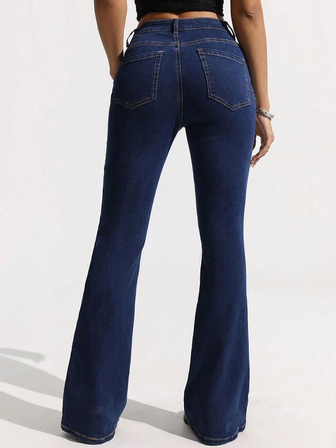 Kotty Women Jean Bootcut High-Rise Clean Look Stretchable Jeans