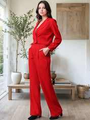 Kotty Lapel Collar Long Sleeves Coat With Trouser 