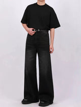 Kotty Men Wide Leg High-Rise Light Fade Stretchable Jeans