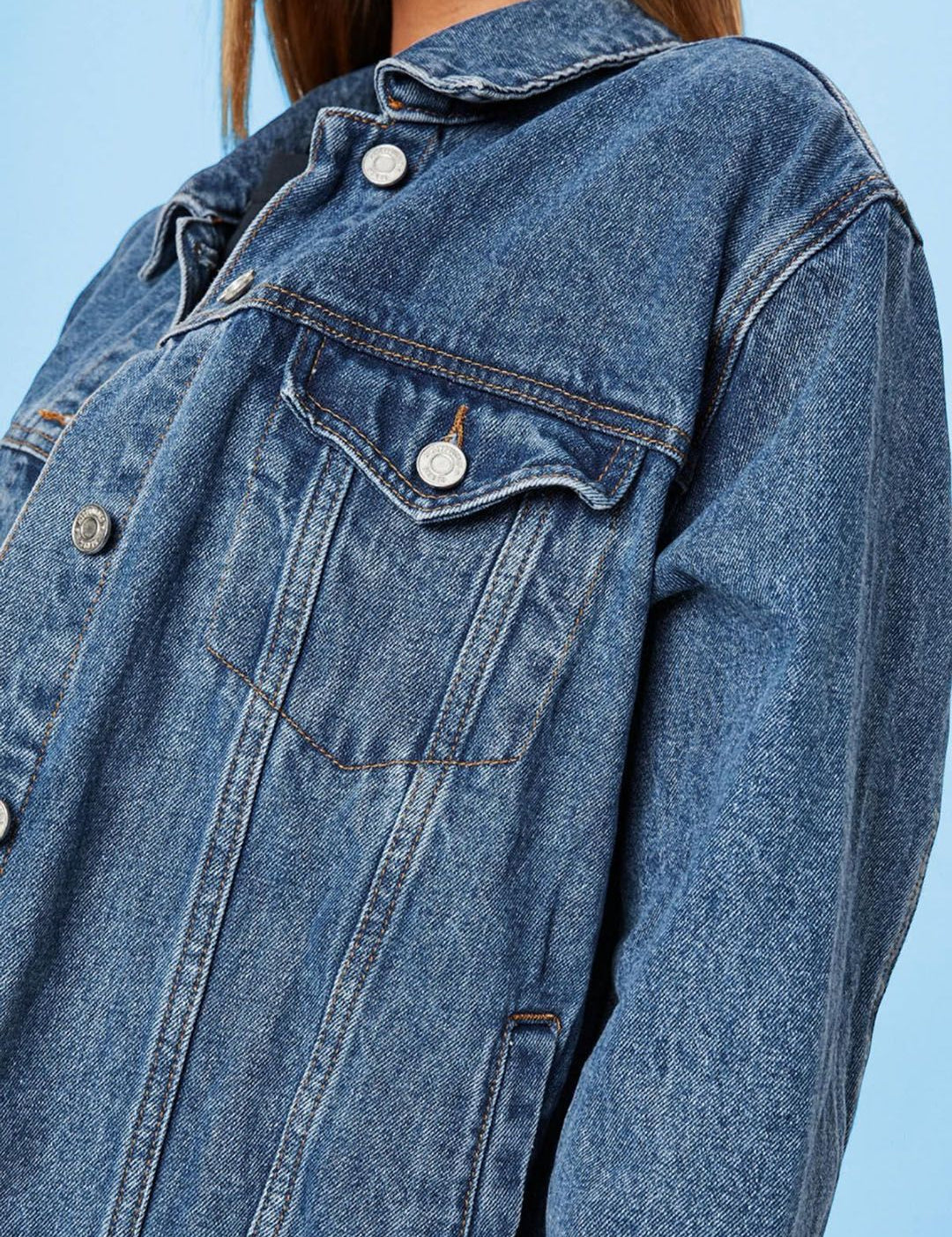 Kotty Women Spread Collar Solid Denim Casual Jacket