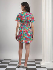 Kotty Women Floral Printed Fit & Flare Mini Dress