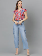 Kotty Floral Print Crepe Top