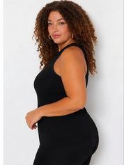 Kotty Women's Jet Black Round Neck Sleeveless Top | Basic Casual Top