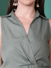 Kotty Women Solid Shirt Collar  Top