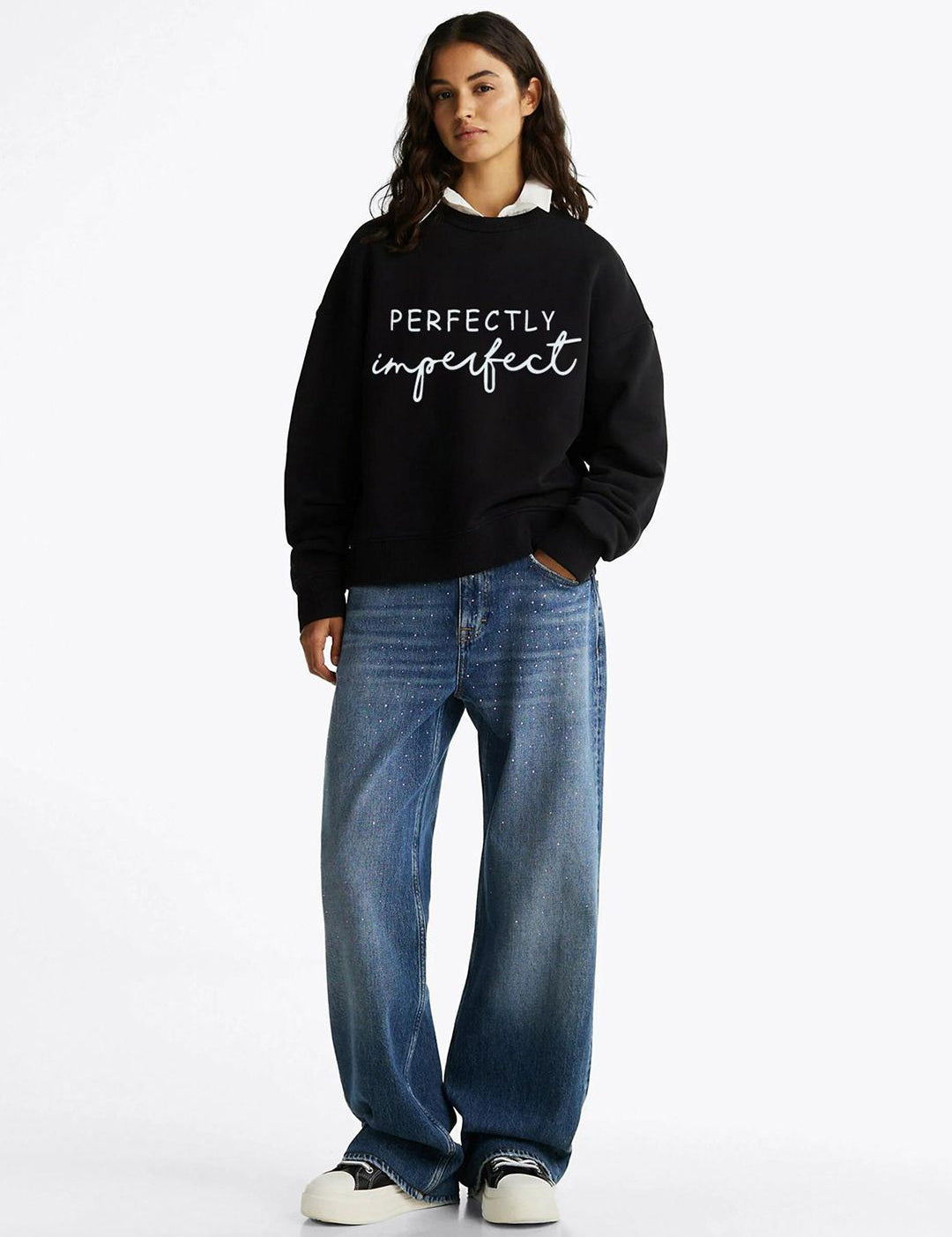 Kotty Women Typography Printed Round Neck Therma-Fit Sweatshirt