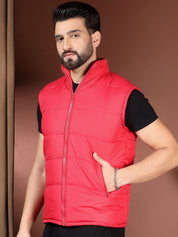 Kotty Men Stand Collar Solid Puffer Jacket