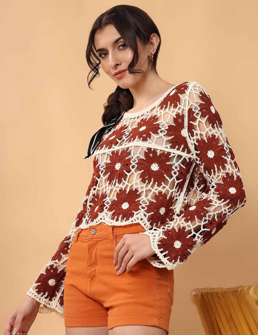 Kotty Floral Crochet Cotton Top