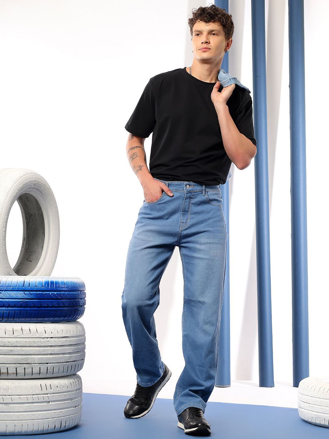 Kotty Men Comfort Regular Fit Mid-Rise Stretchable Jeans