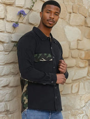 Kotty Abstract Printed Open Front Denim Jacket