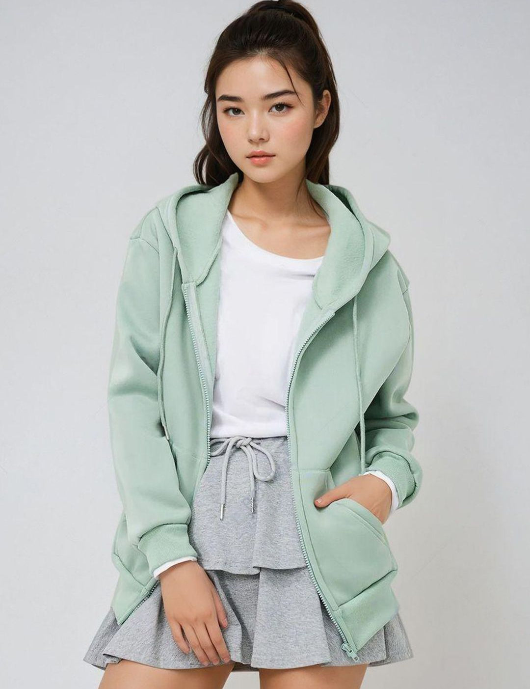 Kotty Women Hooded Front-Open Sweatshirt