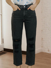 Kotty Women Relaxed Fit High-Rise Slash Knee Stretchable Jeans