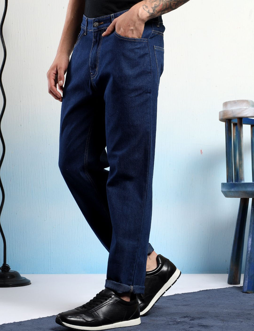 Kotty Men Straight Fit Low-Rise Stretchable Jeans