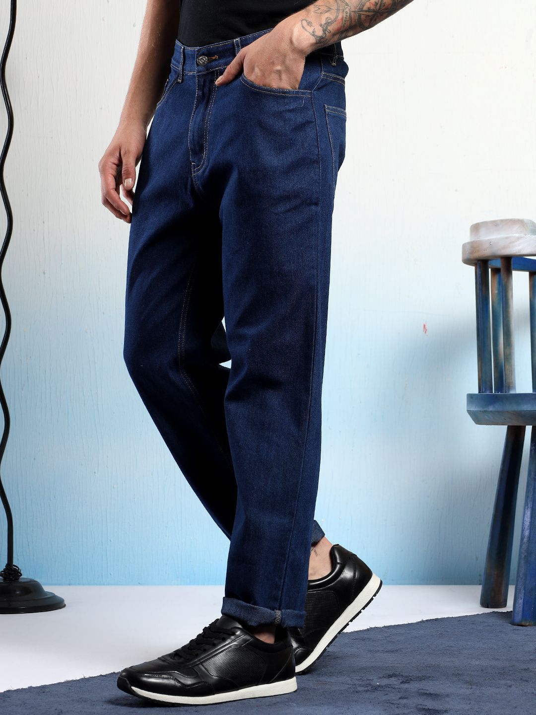 Kotty Men Straight Fit Low-Rise Stretchable Jeans