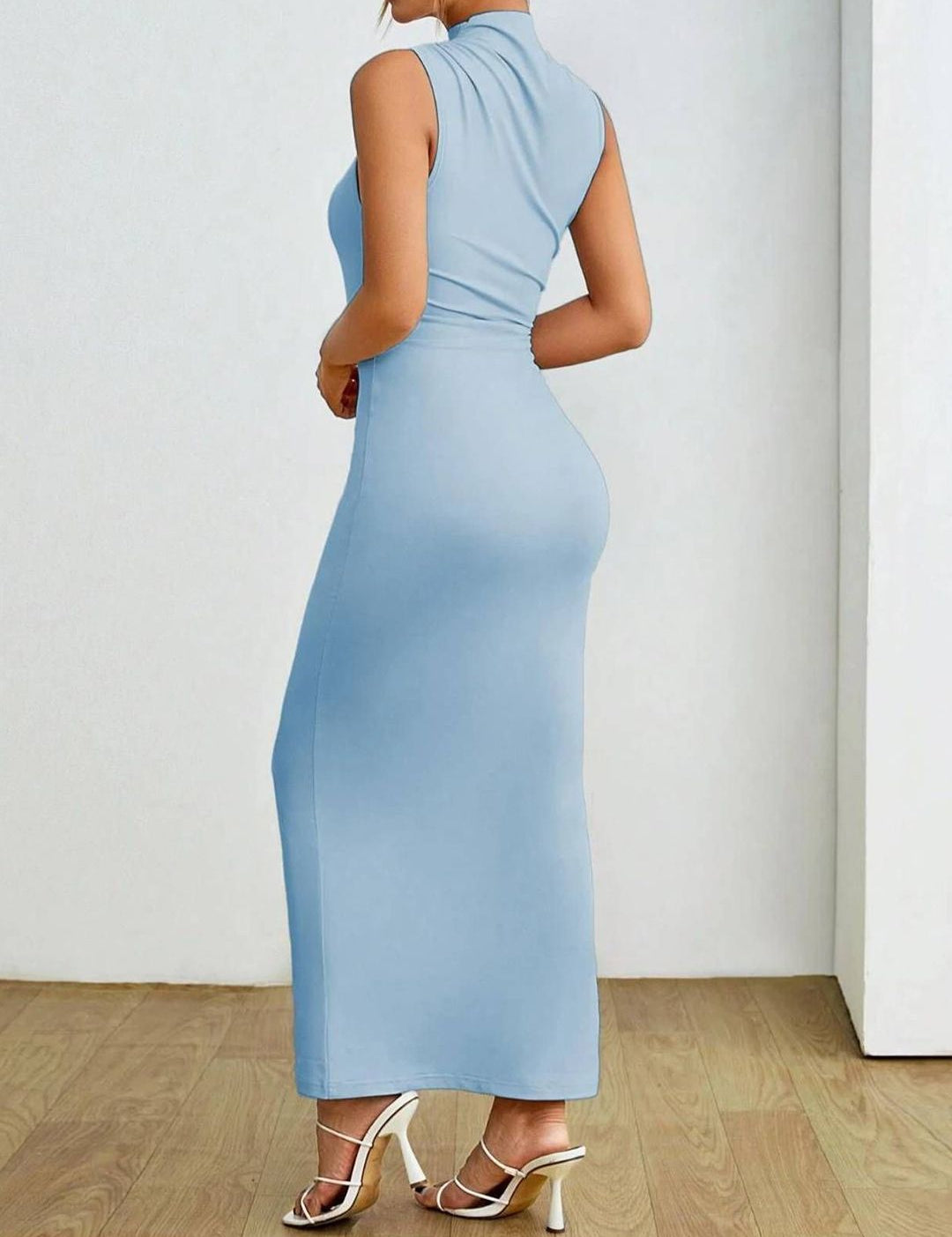 Kotty High Neck Sleeveless Bodycon Maxi Dress