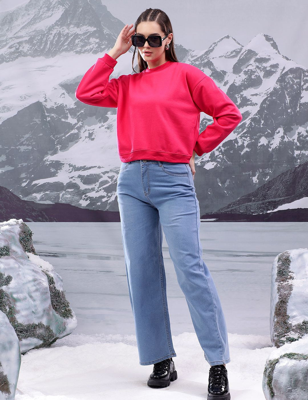 Kotty Women Round Neck Long Sleeves Sweatshirt