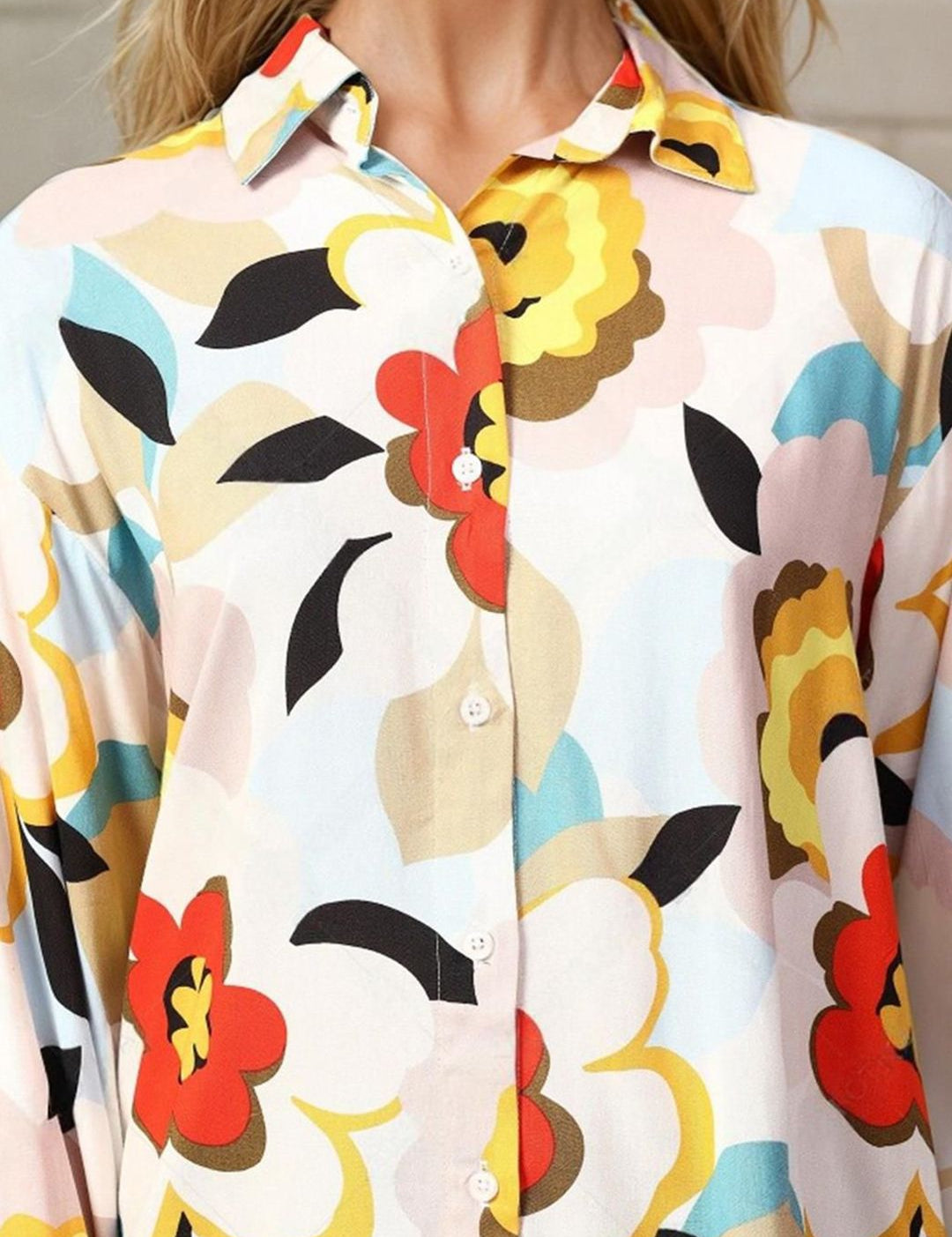 Kotty Women Spread Collar Floral Printed Cotton Casual Shirt