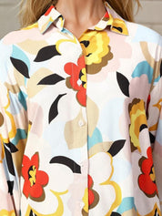 Kotty Women Spread Collar Floral Printed Cotton Casual Shirt
