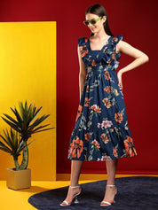 Kotty Print Crepe Fit & Flare Midi Dress