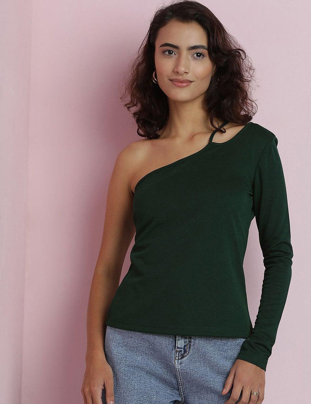 Kotty Women Solid One Shoulder Top