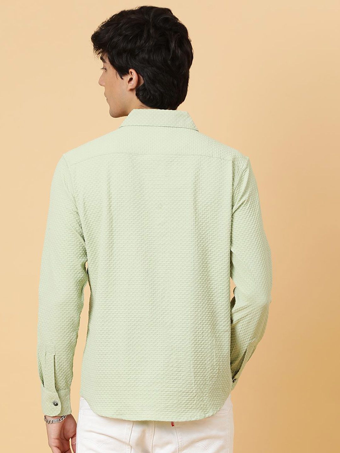 Kotty Men Relaxed Spread Collar Solid Casual Shirt