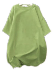 Kotty Round Neck Drop-Shoulder Sleeves Oversized T-shirt