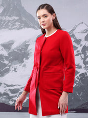 Kotty Women Cotton Mandarin Collar Overcoat