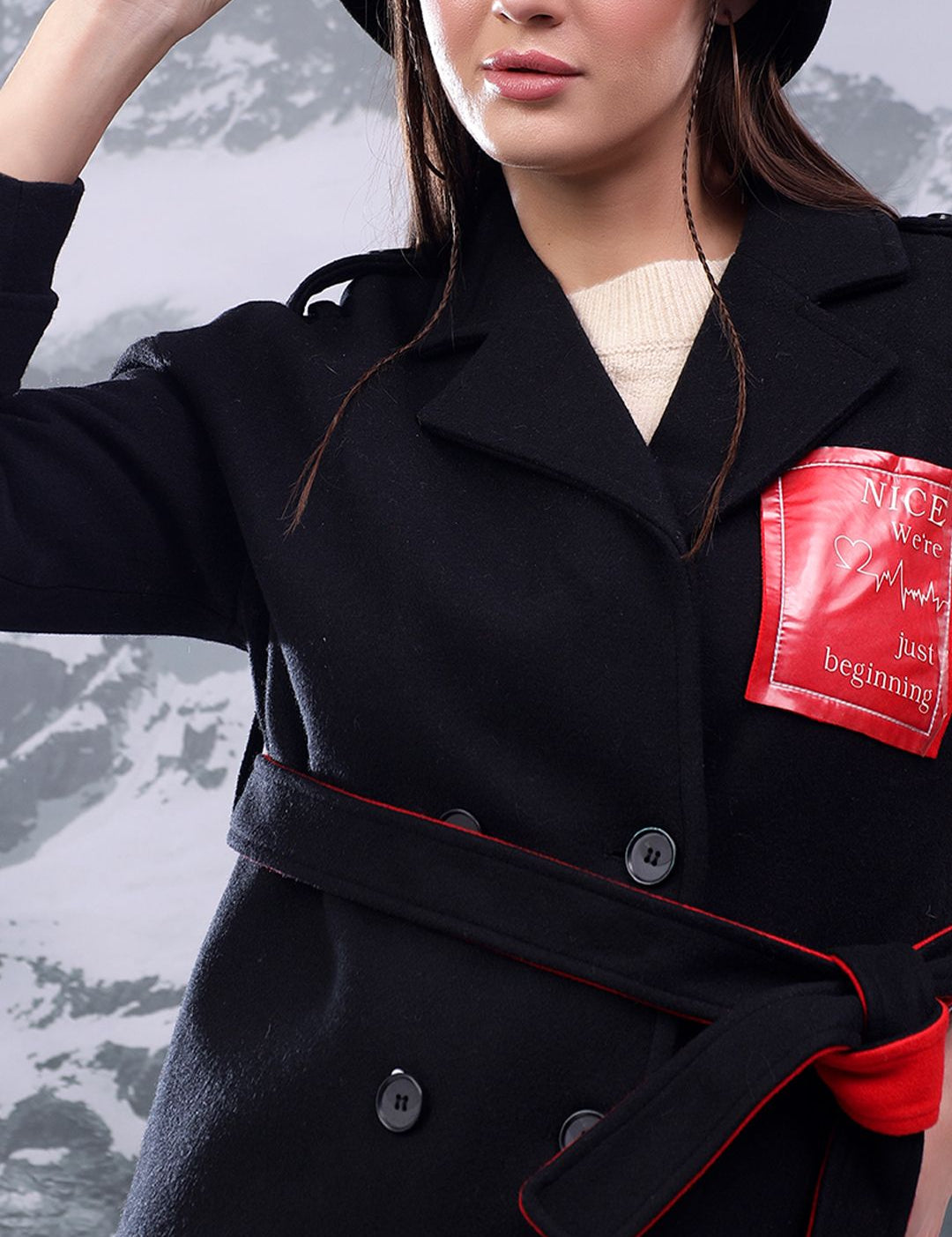 Kotty Notched Lapel Single-Breasted Overcoat