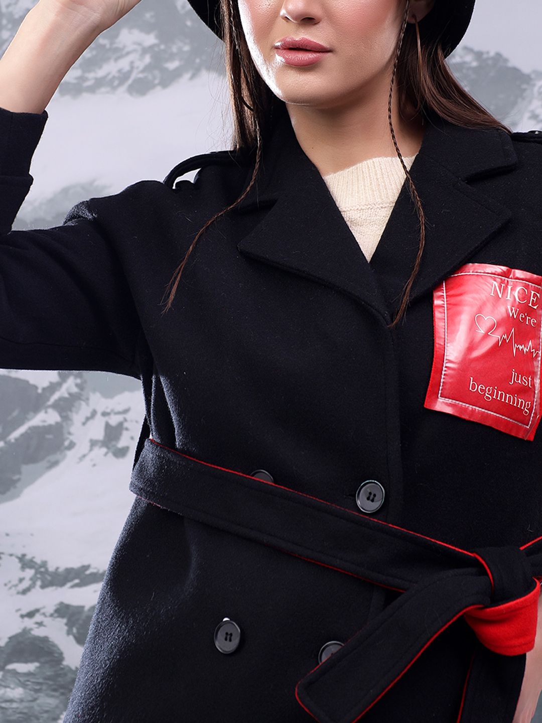 Kotty Notched Lapel Single-Breasted Overcoat