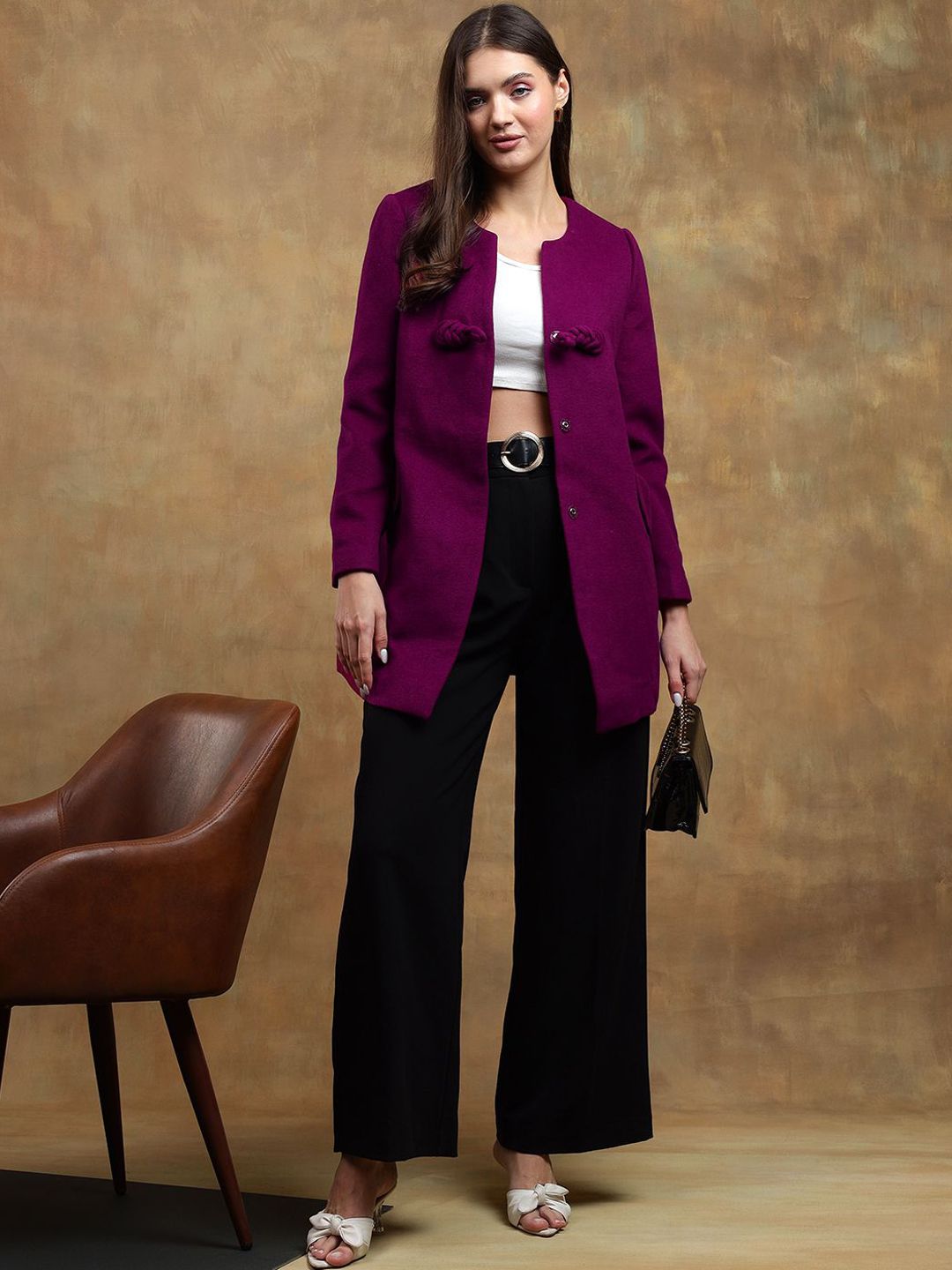 Kotty Solid Long Sleeves Overcoat