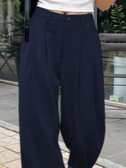 Kotty Women Relaxed Straight Leg High-Rise Pleated Trousers