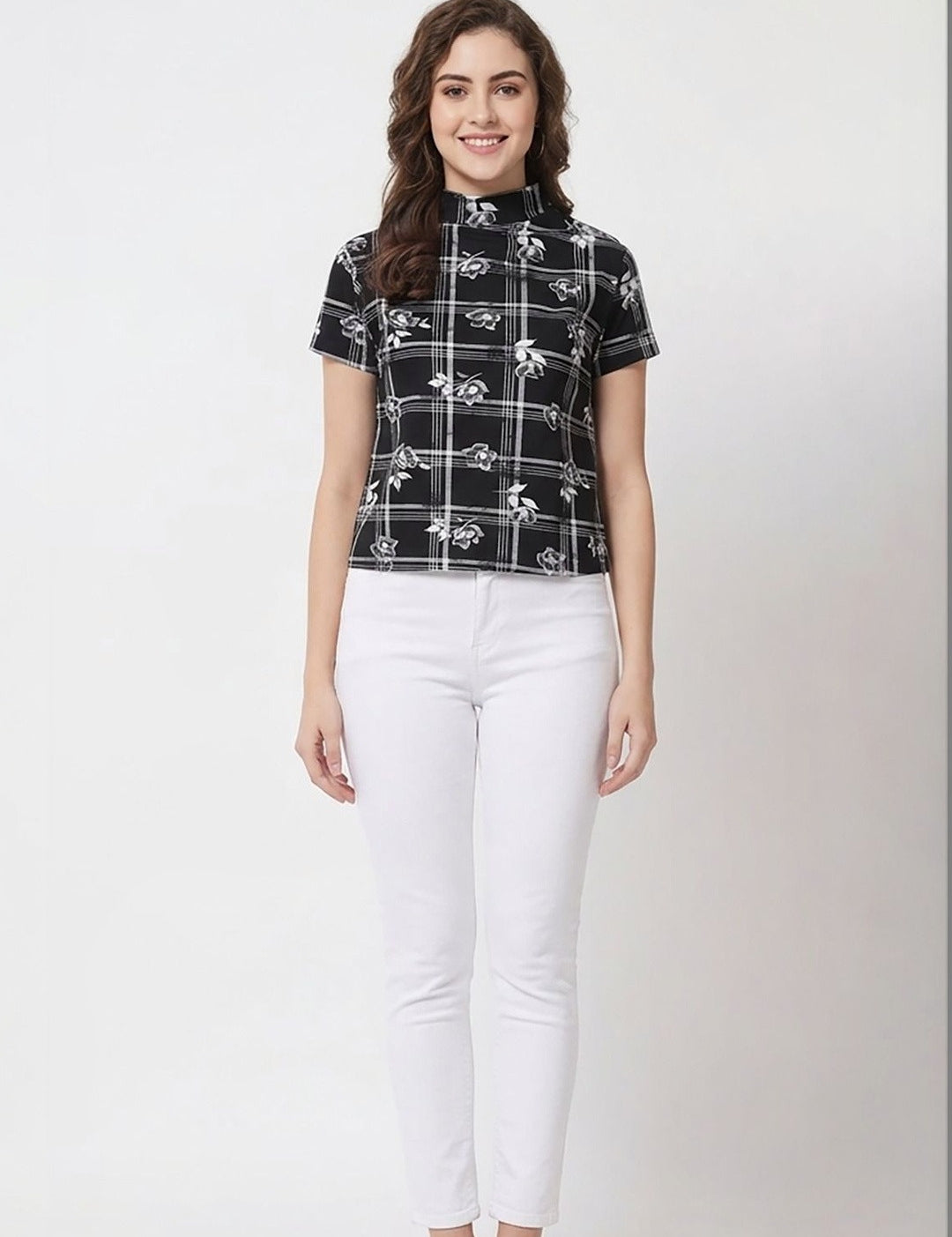 Kotty Top Midnight Black Women's High Short-Sleeve Fashion