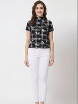 Kotty Top Midnight Black Women's High Short-Sleeve Fashion