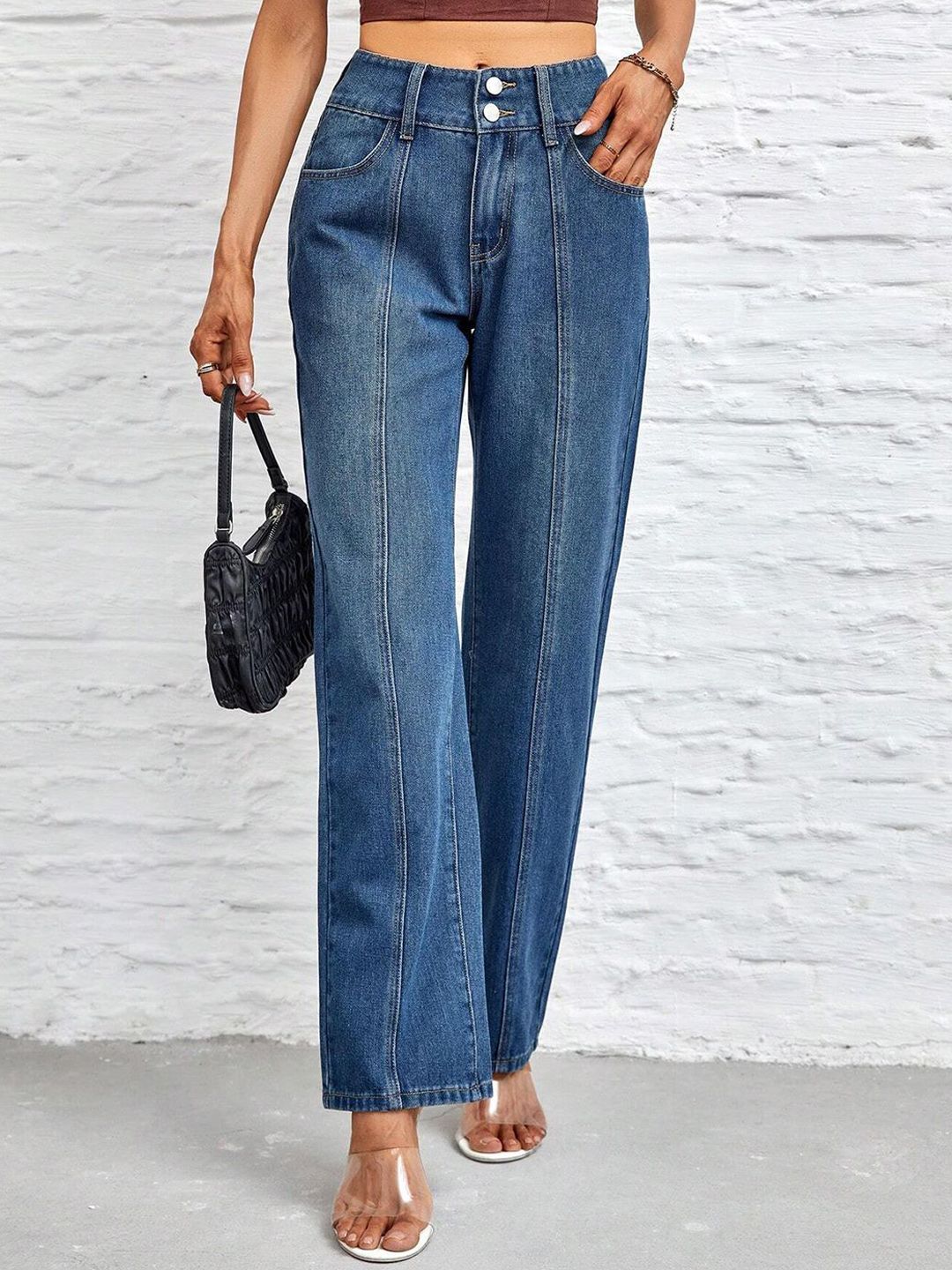 Kotty Women Straight Fit High-Rise Stretchable Jeans