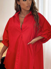 Kotty Women Comfort Spread Collar Solid Crepe Oversized Casual Shirt