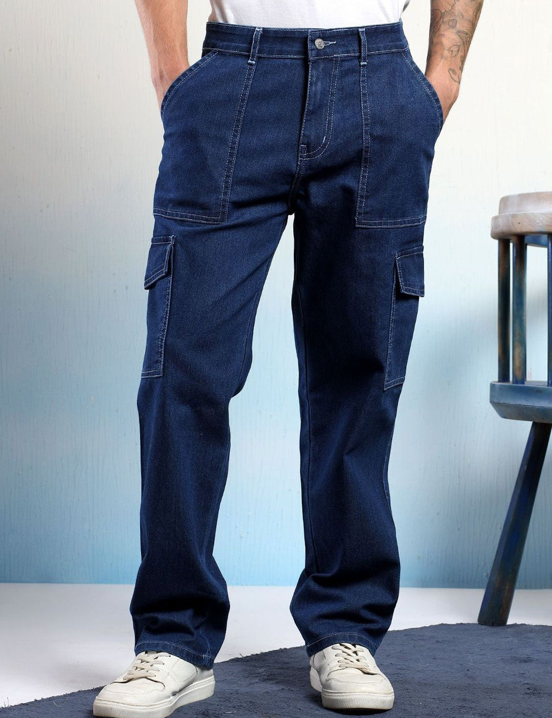 Kotty Men Straight Fit Low-Rise Stretchable Jeans