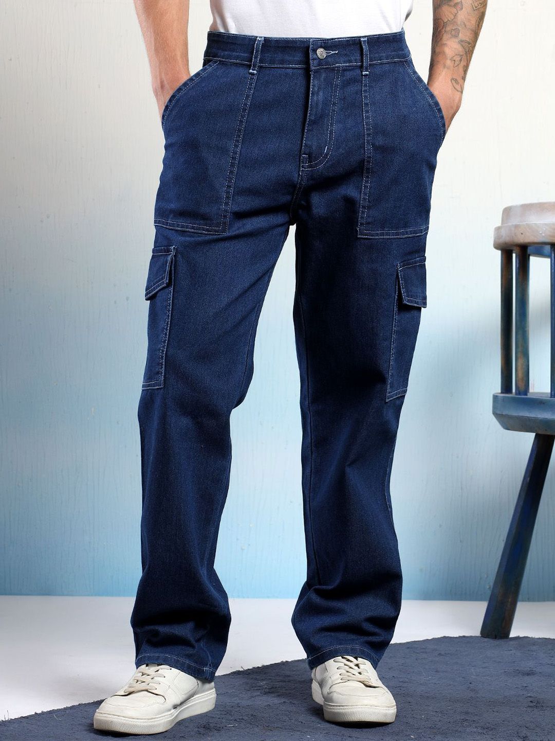 Kotty Men Straight Fit Low-Rise Stretchable Jeans