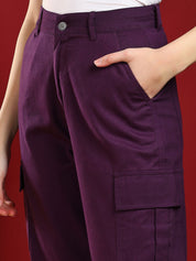 Kotty Women Regular Fit High-Rise Cargos Trouser