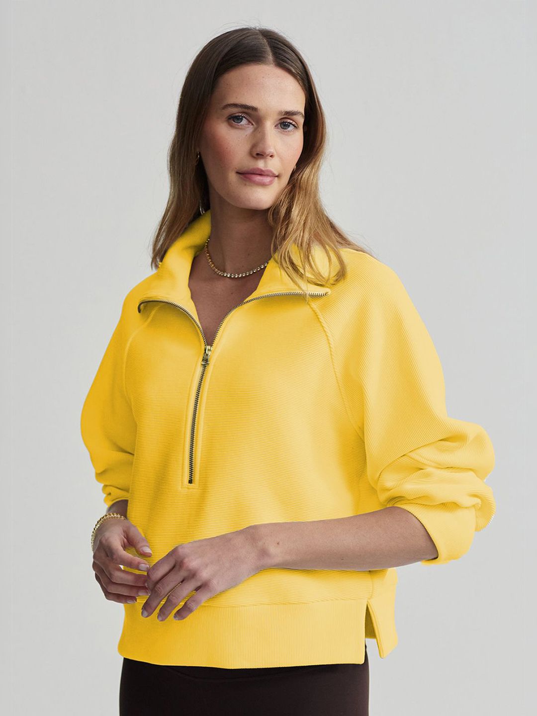 Kotty Women Shirt Collar Long Sleeves Sweatshirt