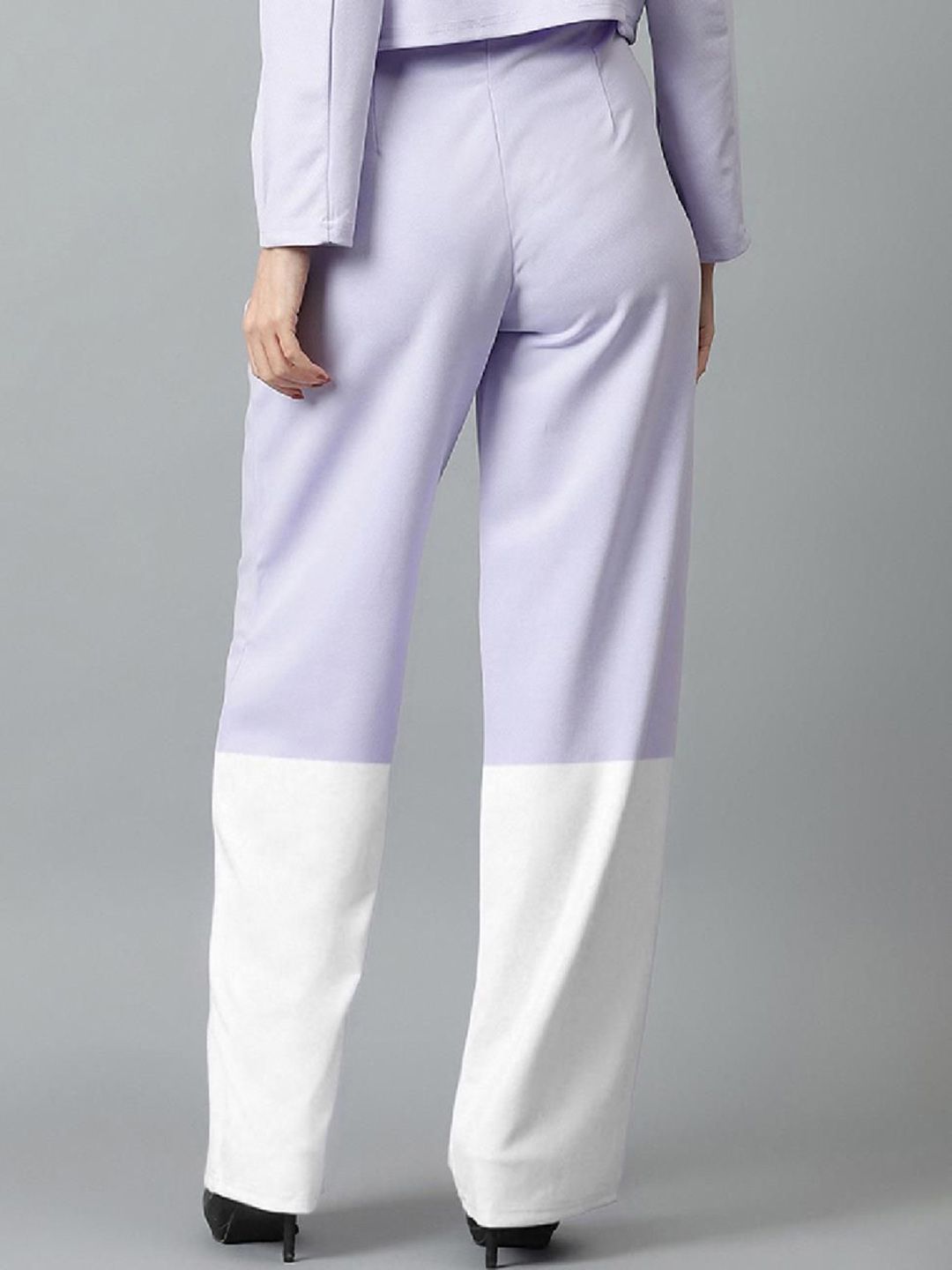 Kotty Women Colourblocked High-Rise Regular Fit Trousers