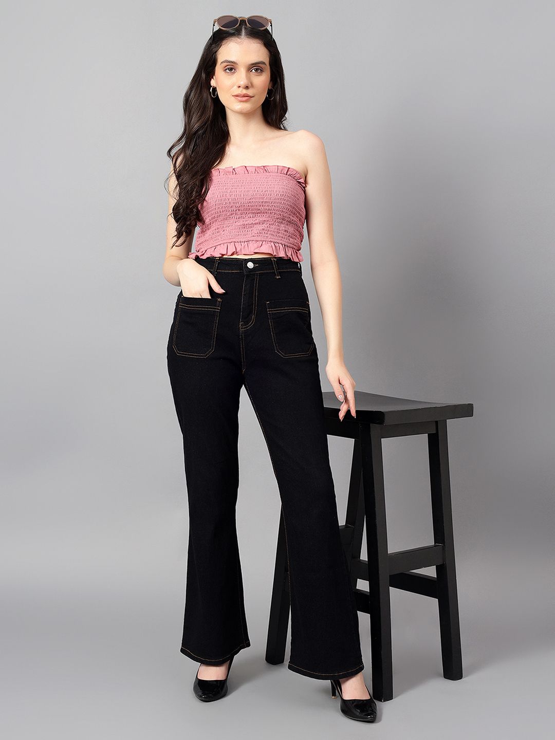 Kotty Women Bootcut Cotton High-Rise  Jeans