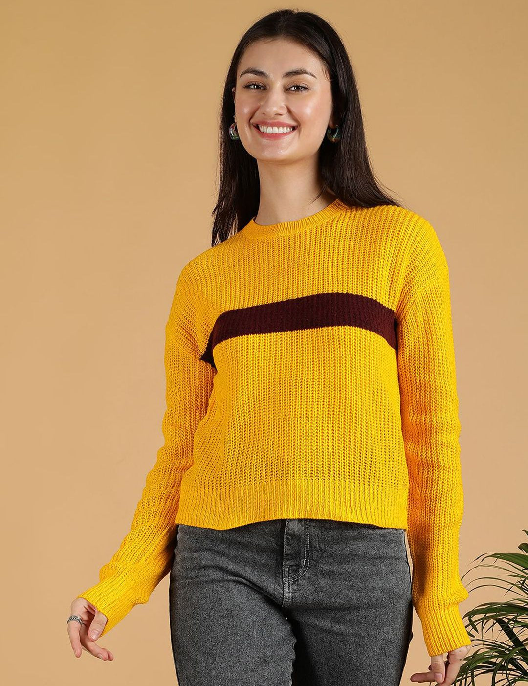 Kotty Women Colourblocked Pullover Cotton Sweaters