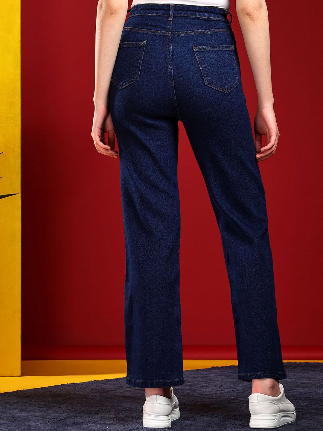 Kotty Women Cotton Jean Straight Fit High-Rise Stretchable Jeans