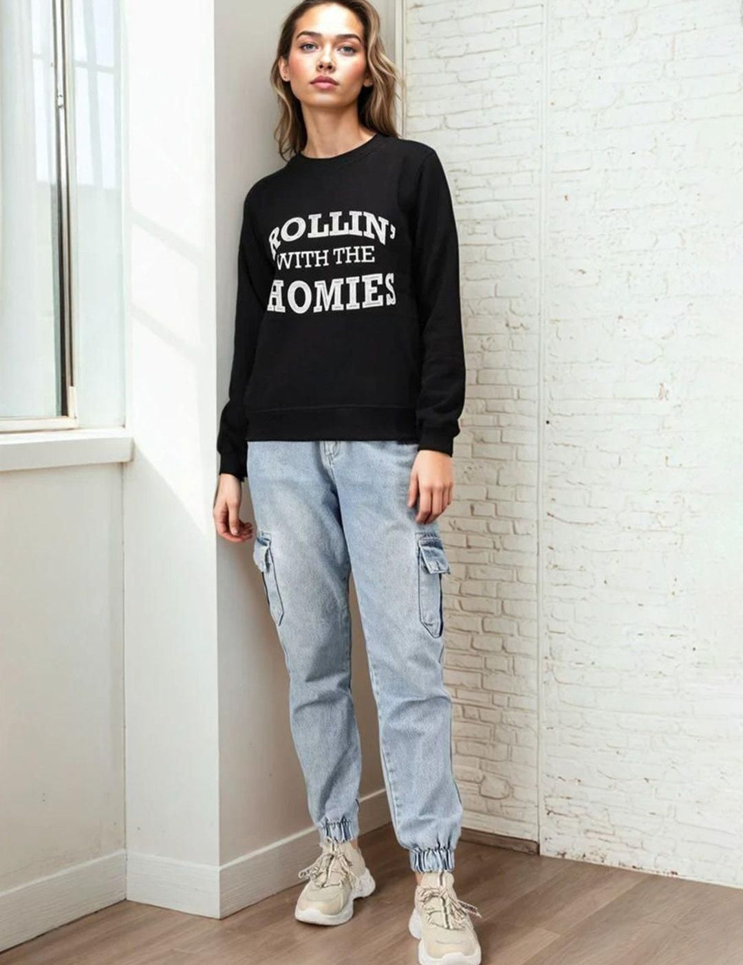 Kotty Women Typography Printed Round Neck Sweatshirt