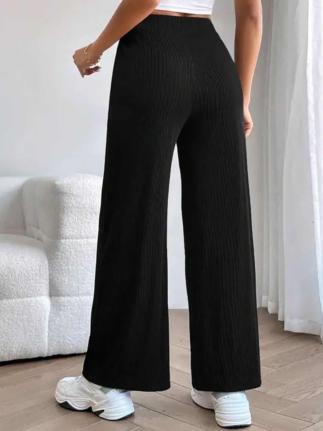 Kotty Women Comfort Flared High-Rise Parallel Trousers