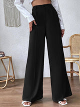 KOTTY Basics Women Relaxed Straight Leg High-Rise Easy Wash Trousers