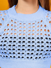 Kotty Women Open Knit Crop Pullover