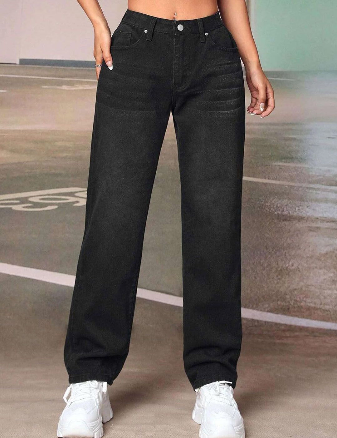 Kotty Women Cotton Straight Fit High-Rise Stretchable Jeans