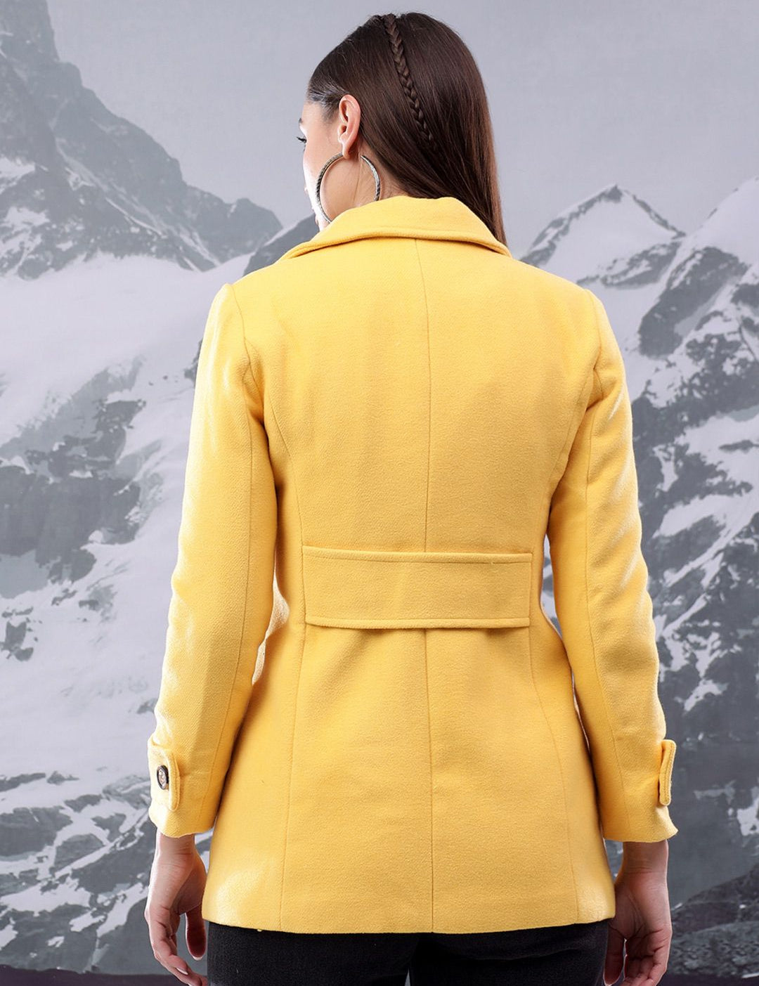 Kotty Women Notched Lapel Double-Breasted Overcoat