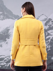 Kotty Women Notched Lapel Double-Breasted Overcoat